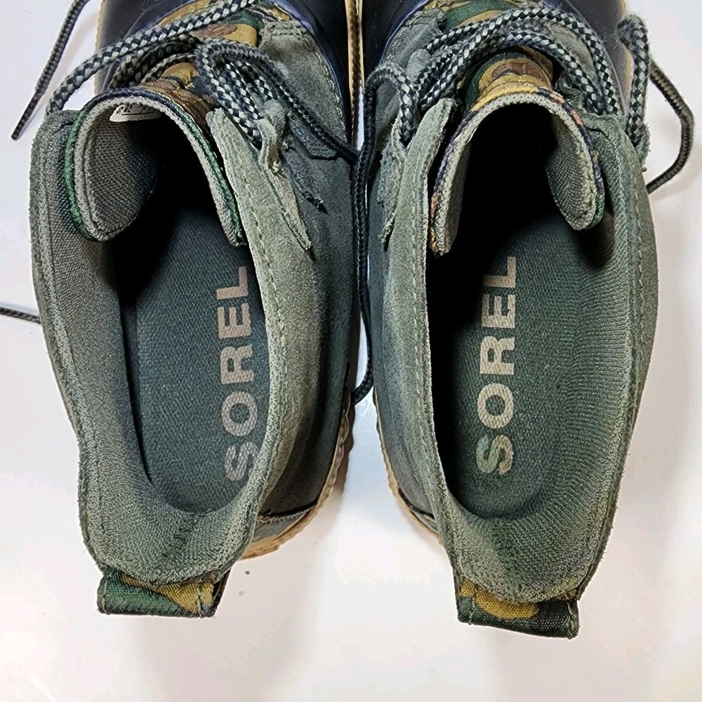 Sorel Out N About Plus Ankle Duck Boots Womens 9.5 Camo Suede Waterproof EUC - Picture 11 of 12